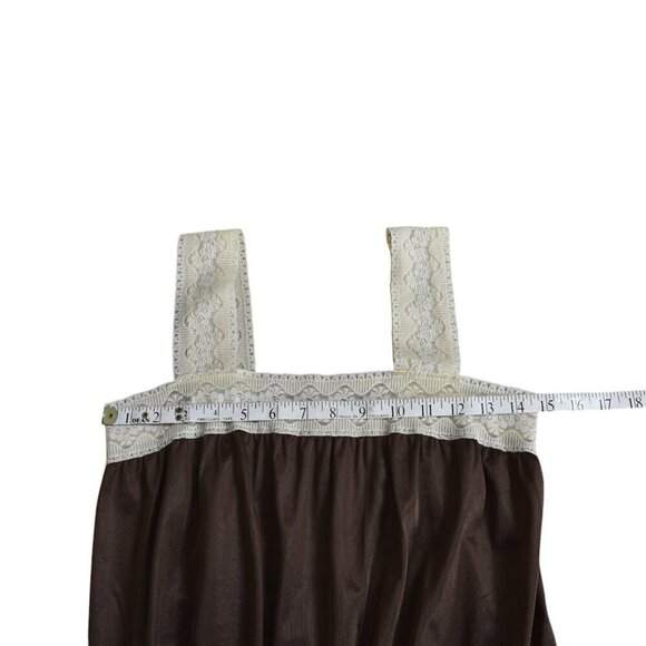 Vintage 1970's Ma Cherie Lingerie Jumpsuit Brown Lace 70's One Size - Picture 9 of 10